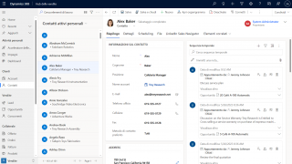 Dynamics Sales scheda contatti